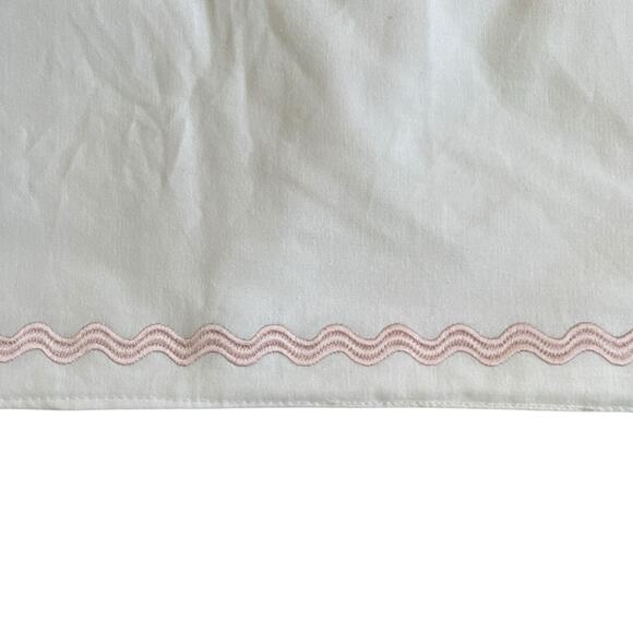 VALERIE AMELIA White Pink Ric Rack Trim Cotton Placemats 13x19 Set of 4 NEW - Picture 8 of 12